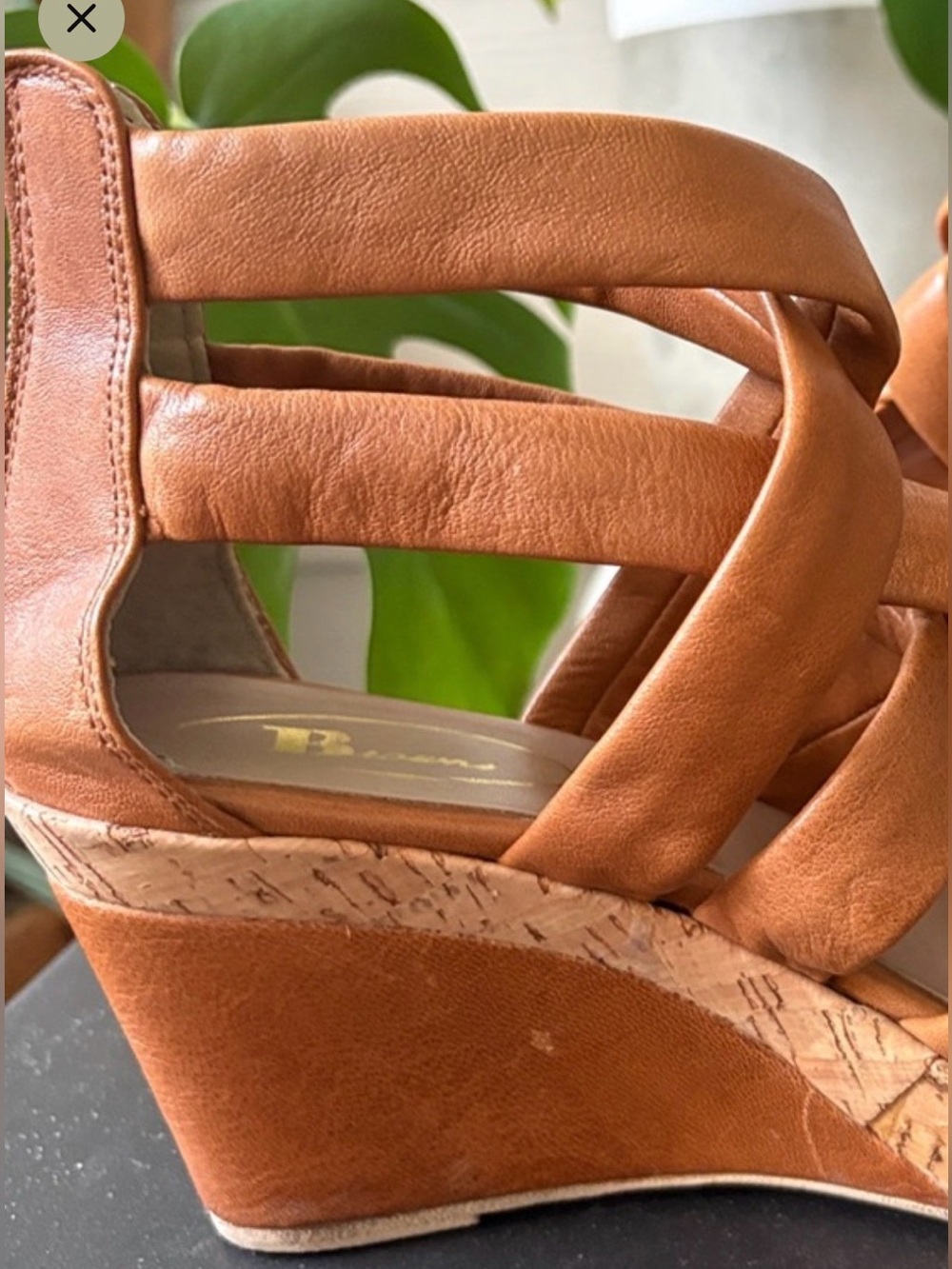 Browns Wedge Sandals, Gladiator | Cork | Platform | Cognac | Size 38 - Picture 15 of 16